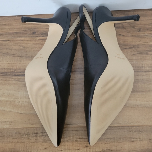 Nine West "New" Ladies Black Leather Slingback Pump, Size 10 - Picture 3 of 8